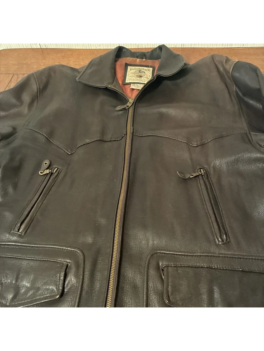 Banana Republic Leather Jacket Men’s M Military  Surplus Safari Vintage Rare